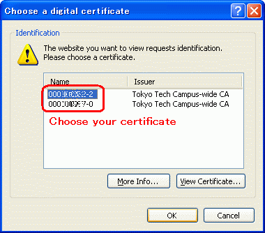 Choose a certificate